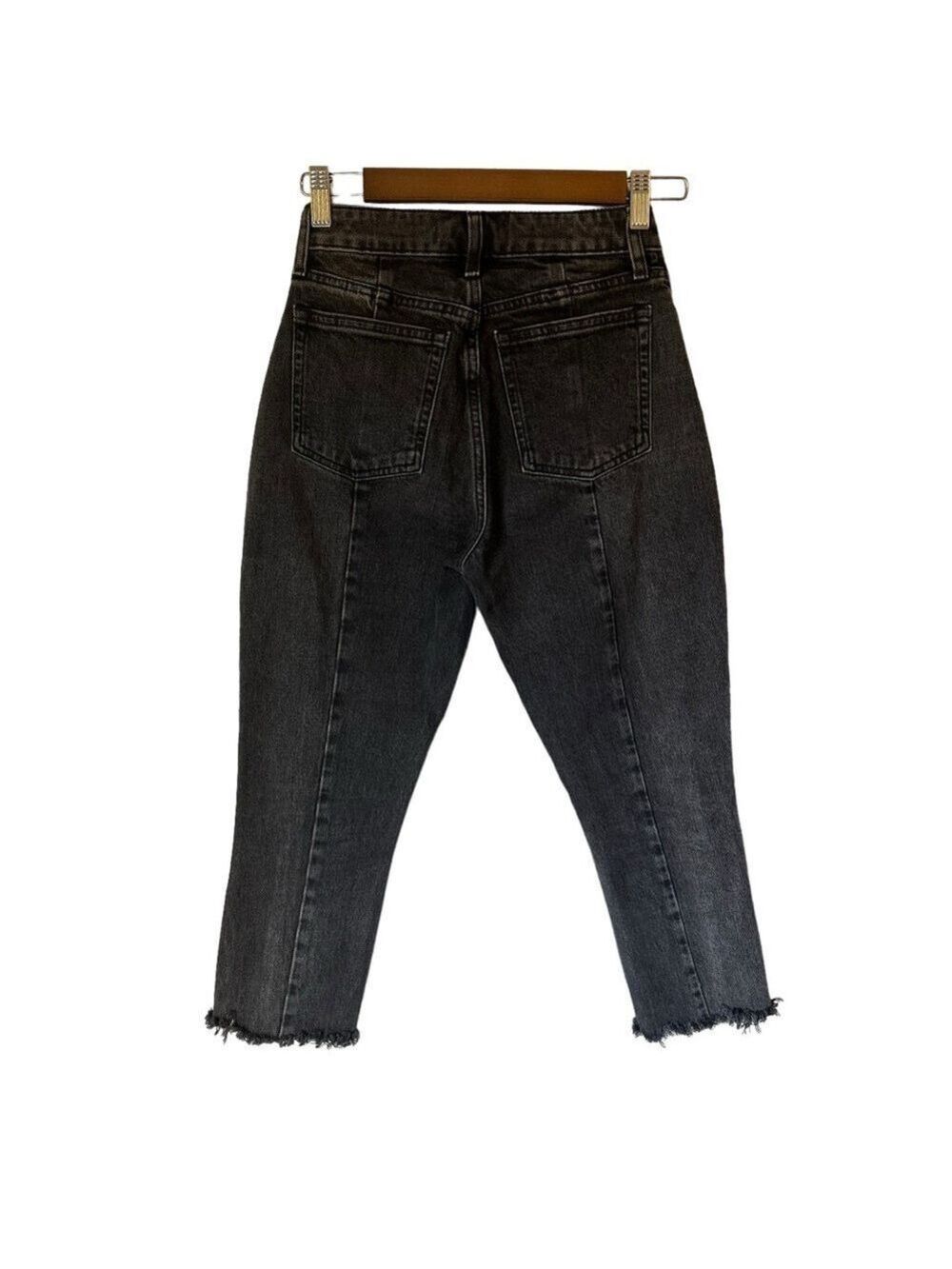 Abercrombie & Fitch Curve Love The Mom High Rise Black Jeans Size 24/00 Short - Picture 3 of 7